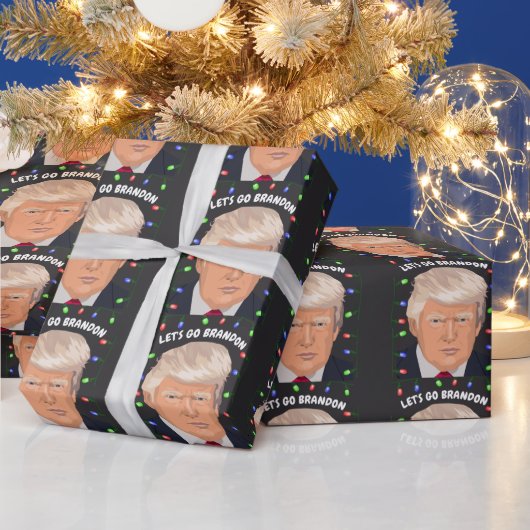 LATEN WE BRANDON DONALD TRUMP kerstkaarten ompakke Cadeaupapier (Feestdagen)