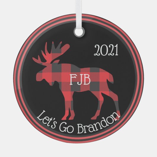 Laten we Brandon FJB Buffalo Pset Moose gaan Glas Ornament (Voorkant)