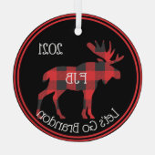 Laten we Brandon FJB Buffalo Pset Moose gaan Glas Ornament (Achterkant)