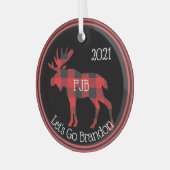 Laten we Brandon FJB Buffalo Pset Moose gaan Glas Ornament (Voorkant links)