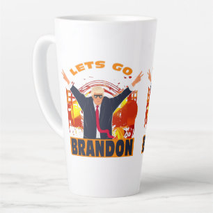 Laten we Brandon Funny Anti-Biden Trump Politiek Latte Mok