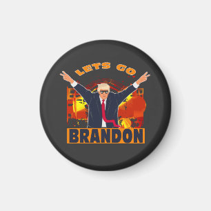 Laten we Brandon Funny Anti-Biden Trump Politiek Magneet