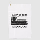 Laten we Brandon Funny Biden Chant Distress Flag g Golfhanddoek (Voorkant)
