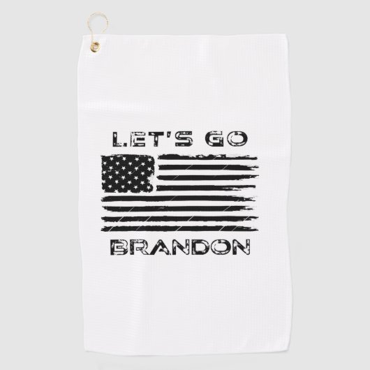 Laten we Brandon Funny Biden Chant Distress Flag g Golfhanddoek (Voorkant)