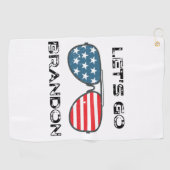 Laten we Brandon Funny Biden Chant gaan Golfhanddoek (Horizontaal)