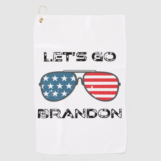 Laten we Brandon Funny Biden Chant gaan Golfhanddoek (Voorkant)