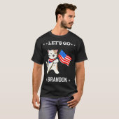 Laten we Brandon Funny Cat Let's Go Brandon T-shirt (Voorkant volledig)