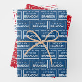 Laten we Brandon Funny Patriotic Kerstmis gaan. Inpakpapier Vel (In situ)