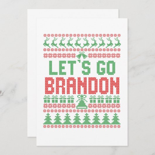 Laten we Brandon Funny Ugly kerstSweater gaan Bedankkaart (Voorkant / Achterkant)