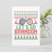 Laten we Brandon Funny Ugly kerstSweater gaan Bedankkaart (Staand voorkant)