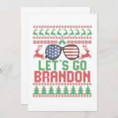 Laten we Brandon Funny Ugly kerstSweater gaan Bedankkaart (Voorkant / Achterkant)