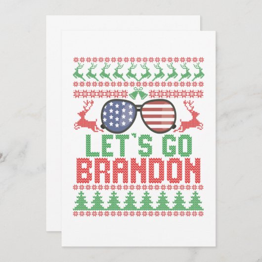 Laten we Brandon Funny Ugly kerstSweater gaan Bedankkaart (Voorkant / Achterkant)