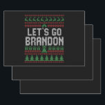 Laten we Brandon Funny Ugly kerstSweater gaan Inpakpapier Vel<br><div class="desc">grappig,  politiek,  cadeau,  verjaardag,  brandon,  diner,  kerst,  familie,  lelijk,  sweater</div>