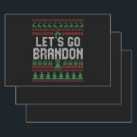 Laten we Brandon Funny Ugly kerstSweater gaan Inpakpapier Vel<br><div class="desc">grappig,  politiek,  cadeau,  verjaardag,  brandon,  diner,  kerst,  familie,  lelijk,  sweater</div>