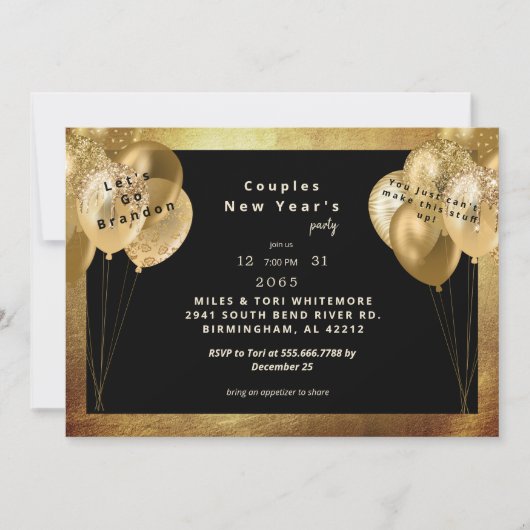 Laten we Brandon Funny, Uitnodiging nieuwjaarsfees (Voorkant)