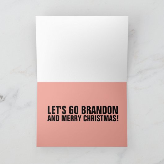 LATEN WE BRANDON GAAN! AANGEPASTE CHRISTMAS-KAARTE KAART (Binnen)