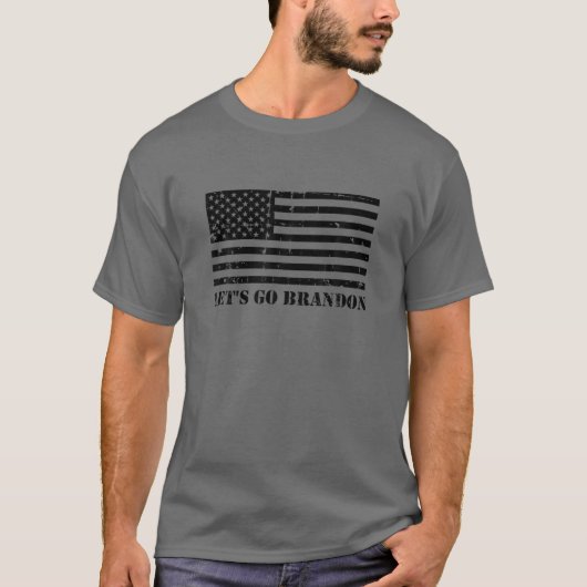 Laten we Brandon gaan - Amerikaanse vlag T-shirt (Voorkant)
