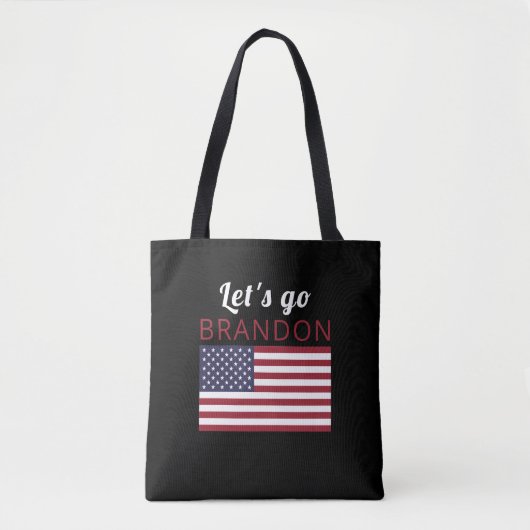 Laten we Brandon gaan, Amerikaanse vlag Tote Bag (Voorkant)