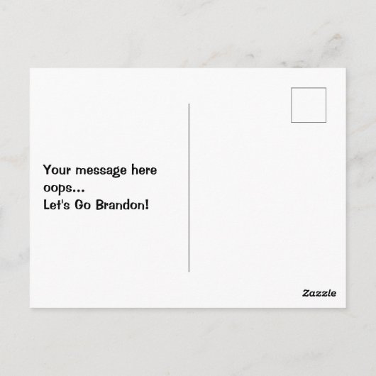 Laten we Brandon gaan Briefkaart (Achterkant)