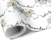 Laten we Brandon gaan! Cartoon Angels zingen Cadeaupapier (Rol Hoek)