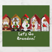Laten we Brandon gaan! Cartoon Santas Bier Etiket (Enkel label)