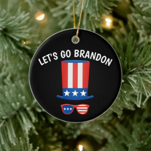 LATEN WE BRANDON GAAN! CHRISTMAS PATRIOTISCH ORNAM KERAMISCH ORNAMENT