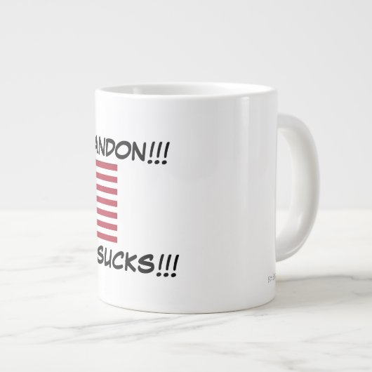 Laten we Brandon gaan!! Communisme Sucks!!!  20 oz Grote Koffiekop (Voorkant rechts)