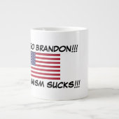 Laten we Brandon gaan!! Communisme Sucks!!! 20 oz Grote Koffiekop (Voorkant)