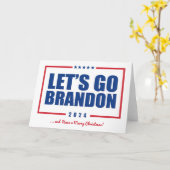 Laten we Brandon gaan en een prettige kerstpost he Kaart (Gele Bloem)