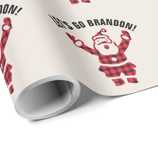 LATEN WE BRANDON GAAN! FUNNY CHRISTMAS SANTA WRAPP CADEAUPAPIER (Rol Hoek)