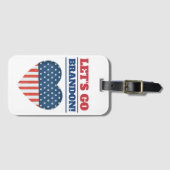 "Laten we Brandon gaan!" Heart American Flag Bagagelabel (Voorkant (horizontaal))