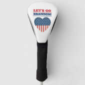 "Laten we Brandon gaan!" Heart American Flag Golfheadcover (Voorkant)
