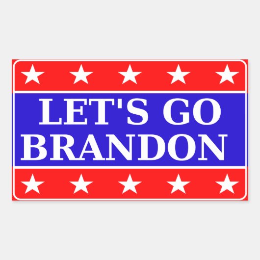 Laten we Brandon gaan Rechthoekige Sticker (Voorkant)