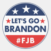 Laten we Brandon gaan Ronde Sticker (Voorkant)