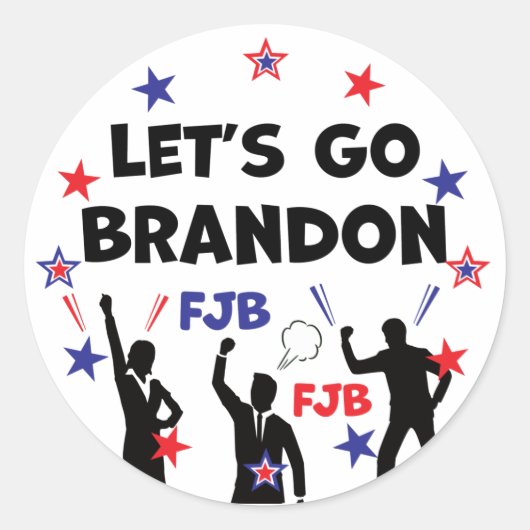 LATEN WE BRANDON GAAN RONDE STICKER (Voorkant)