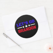 Laten we Brandon gaan Ronde Sticker (Envelop)