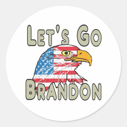 Laten we Brandon gaan Ronde Sticker (Voorkant)