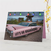 Laten we Brandon gaan! ROZE TAS GROTE KERSTKAARTEN Kaart (Gele Bloem)