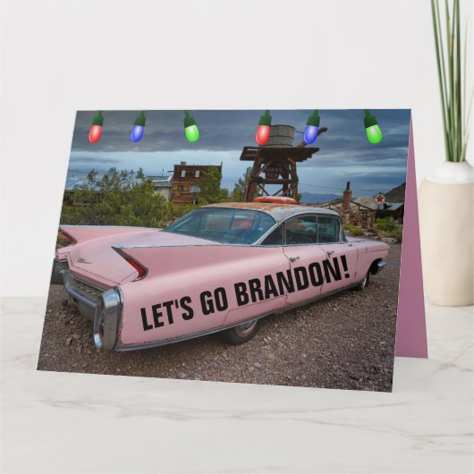 Laten we Brandon gaan! ROZE TAS GROTE KERSTKAARTEN Kaart (Voorkant)