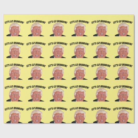 LATEN WE BRANDON GAAN! TRUMP BIRTHDAY WRAPPING PAP CADEAUPAPIER (Vlak)