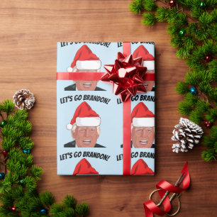 LATEN WE BRANDON GAAN! TRUMP CHRISTMAS WRAPPING PA CADEAUPAPIER