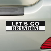 "Laten we Brandon gaan!" Zwart en wit Bumpersticker (Op auto)