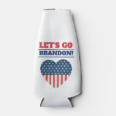Laten we Brandon Heart American Flag gaan Flesjeskoeler (Voorkant)
