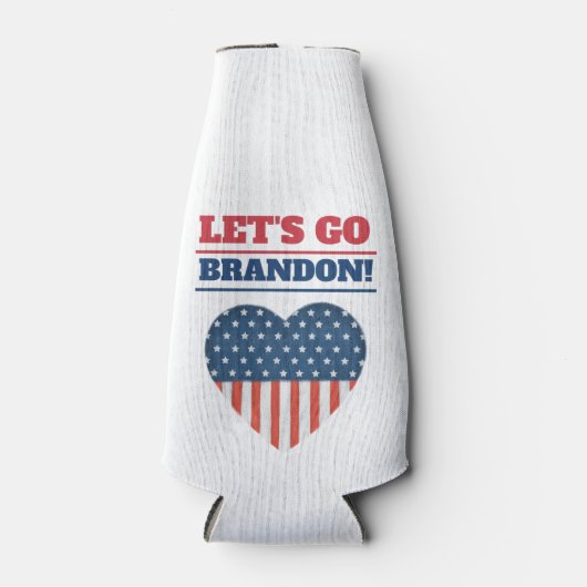 Laten we Brandon Heart American Flag gaan Flesjeskoeler (Voorkant)