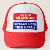 Laten we Brandon IMPEACH BIDEN DAN HARRIS gaan Trucker Pet (Voorkant)