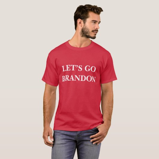 LATEN WE BRANDON KARDIG Rood shirt GAAN. (Voorkant volledig)