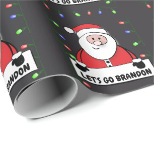 Laten we BRANDON KERSTMAN SANTA CLAUS TRUMP Kerst Cadeaupapier