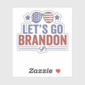 Laten we Brandon Patriotic American Sunglazen gaan Sticker (Vel)