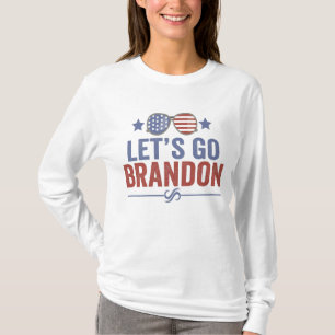 Laten we Brandon Patriotic American Sunglazen gaan T-shirt