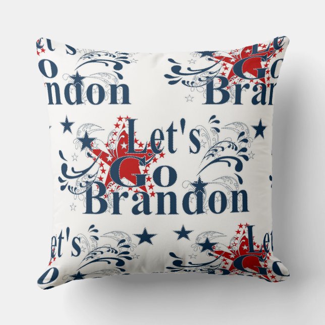 Laten we Brandon Patriotic gaan Kussen (Achterkant)